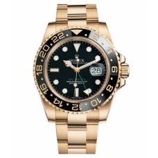 Rolex GMT Master II Yellow Gold Black Dial 116718 BK Replica