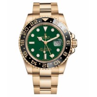 Rolex GMT Master II Yellow Gold Green Dial 116718 G Replica