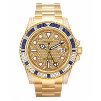 Rolex GMT Master II Yellow Gold Pave diamond dial 116758 SAPAVE Replica