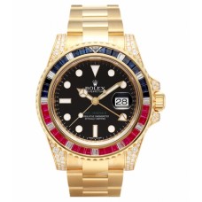 Rolex GMT Master II Yellow Gold Black Dial 116758 SARU Replica