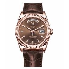 Rolex Day Date Pink Gold Brown Dial 118135 CHL Replica