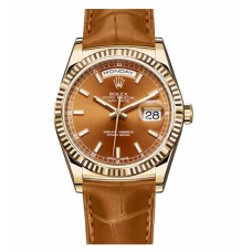 Rolex Day Date Yellow Gold Cognac Dial 118138 COL Replica