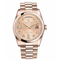 Replica Rolex Day Date Pink Gold 118205 Champagne Dial