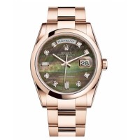 Rolex Day Date Pink Gold Dark MOP Dial 118205 DKMDO Replica