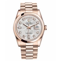 Rolex Day Date Pink Gold Meteorite Dial 118205 MTDP Replica