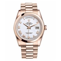 Rolex Day Date Pink Gold White Dial 118205 WRP Replica