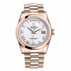 Rolex Day Date Pink Gold White Dial 118205 WRP Replica