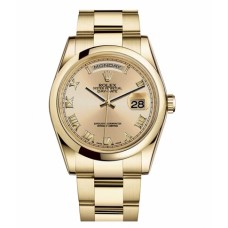 Rolex Day Date Yellow Gold Champagne Dial 118208 CHRO Replica