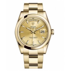 Replica Rolex Day Date 118208 CHSO Yellow Gold Champagne Dial