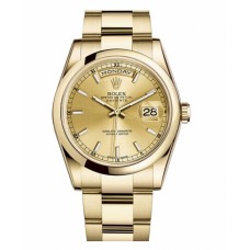 Replica Rolex Day Date 118208 CHSO Yellow Gold Champagne Dial