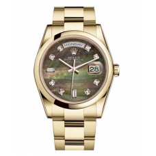 Replica Rolex Day Date 118208 Yellow Gold Dark MOP Dial