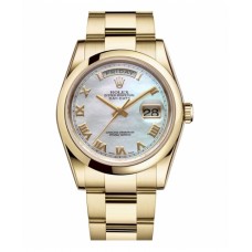 Rolex Day Date Yellow Gold MOP Dial 118208 MRO Replica