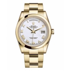 Rolex Day Date Yellow Gold White Dial 118208 WRO Replica