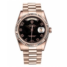 Replica Rolex Day Date 118235 Pink Gold Black Dial
