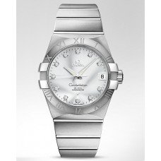 Omega Constellation Silver Diamonds Auto Mens Replica Watch 123.10.38.21.52.001