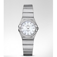Omega Constellation Brushed Quartz with Diamonds Replica Watch 123.15.24.60.05.001