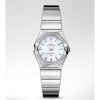 Omega Constellation Polished Quartz Diamonds Replica Watch 123.15.24.60.05.002