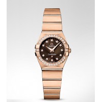 Omega Constellation Brushed Quartz with Diamonds Replica Watch 123.55.24.60.63.001
