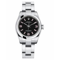 Rolex Oyster Perpetual No Date Stainless Steel Black dial 176200 Ladies replica watch