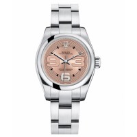 Rolex Oyster Perpetual No Date Steel Pink dial Ladies watch 176200