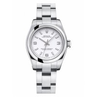 Rolex Oyster Perpetual No Date Stainless Steel White dial Ladies replica watch 176200 WAIO