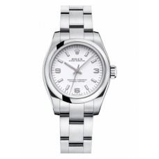Rolex Oyster Perpetual No Date Stainless Steel White dial Ladies replica watch 176200 WAIO