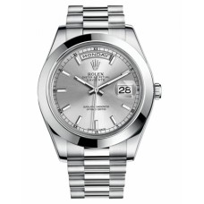 Replica Rolex Day Date II 218206 SIP President Platinum Silver dial