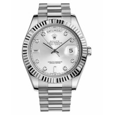 Rolex Day Date II President White Gold Silver dial 218239 SDP Replica