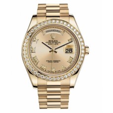 Rolex Day Date II 218348 CHRP President Yellow Gold Chamapgne dial Replica