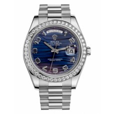Replica Rolex Day Date II President White Gold and Diamonds 218349 Blue wave dial