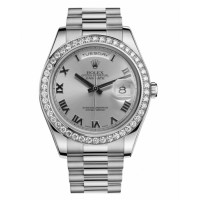 Replica Rolex Day Date II 218349 President White Gold and Diamonds Rhodium dial