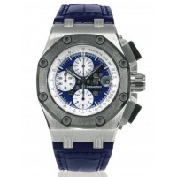 Audemars Piguet Blue Dial Crocodile Leather Strap Men's Chronograph replica watch 26078PO.OO.D018CR.01