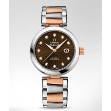 Omega DeVille Ladymatic Brown Dial Two Tone Replica Watch 425.20.34.20.63.001