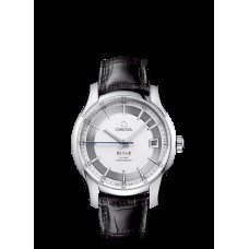 Omega De Ville Hour Vision Black Leather Mens Replica Watch 431.33.41.21.02.001