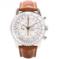 Breitling Navitimer World Silver Dial Mens Replica Watch A2432212/G571/439X