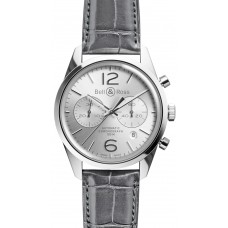 Bell & Ross Vintage BRV 126 Officer Silver Mens Replica Watch