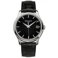 Patek Philippe NEW Calatrava Mechanical Black Dial Leather Mens5227G-010