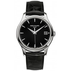 Patek Philippe NEW Calatrava Mechanical Black Dial Leather Mens5227G-010