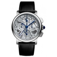 Rotonde de Cartier Perpetual Calendar Chronograph 18 kt White Gold Mens Watch W1556226
