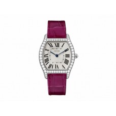 Cartier Tortue Silvered Flinque Dial Ladies Watch WA501009 