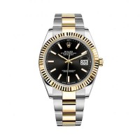 Rolex Datejust 41 12633 Black Dial Steel and 18K Yellow Gold Oyster replica Watch 