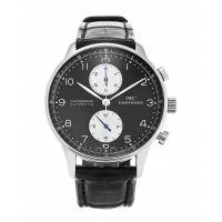 Replica IWC Portuguese Chrono Automatic Steel Black Mens Watch IW371404
