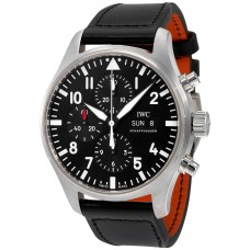 Replica IWC Pilot Black Automatic Chronograph Men's Watch I