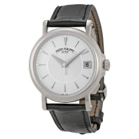 Patek Philippe Calatrava Automatic White Dial Black Leather 5153G-010