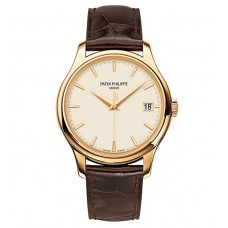Patek Philippe Calatrava Ivory Dial 18kt Rose Gold Brown Leather 5227J