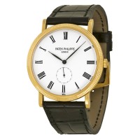 Patek Philippe Calatrava Mechanical White Dial Leather 5119J-001