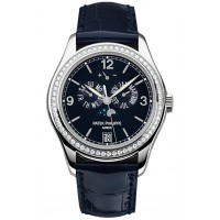 Patek Philippe Complications Annual Calendar Blue Dial 18kt White Gold Diamond Blue Leather 5147G-001