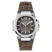 Patek Philippe Nautilus Anthracite Gray, Brown Leather Ladies 7010G-010