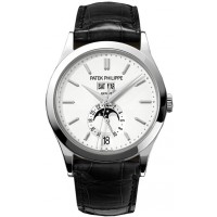 Patek Philippe Complications Silvery Opaline Dial White Gold Case Annual Calender 5396G