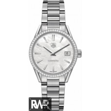 TAG Heuer Carrera Womens 32mm Quartz Diamond Pearl Steel WAR1315.BA0778 replica watch